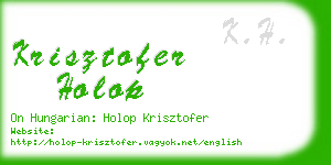 krisztofer holop business card